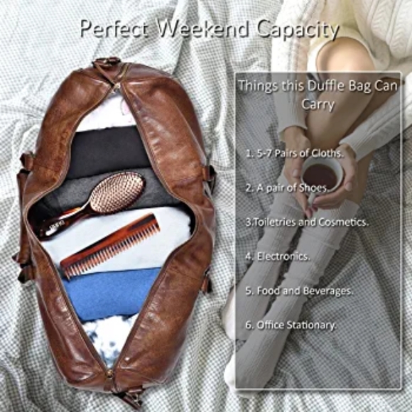 ESTALON Leather Duffle bag - Picture 3 of 7